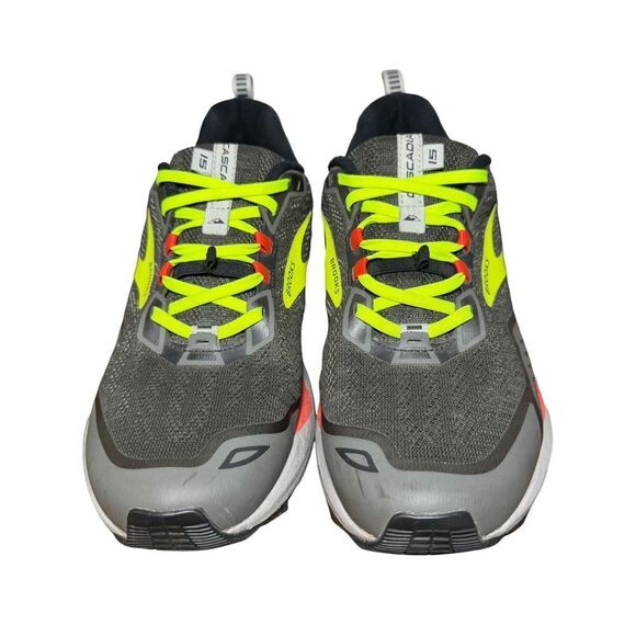 Brooks Men\'s Cascadia Trail Running Shoes - Gray and Neon Yellow size 8.5 main image 6